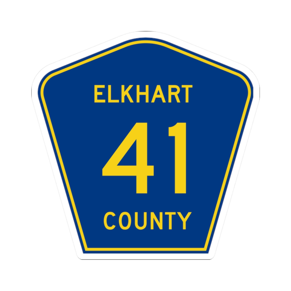 Elkhart County Road 41 IN (Indiana) (Road Sign) STICKER Vinyl Kiss-Cut Decal