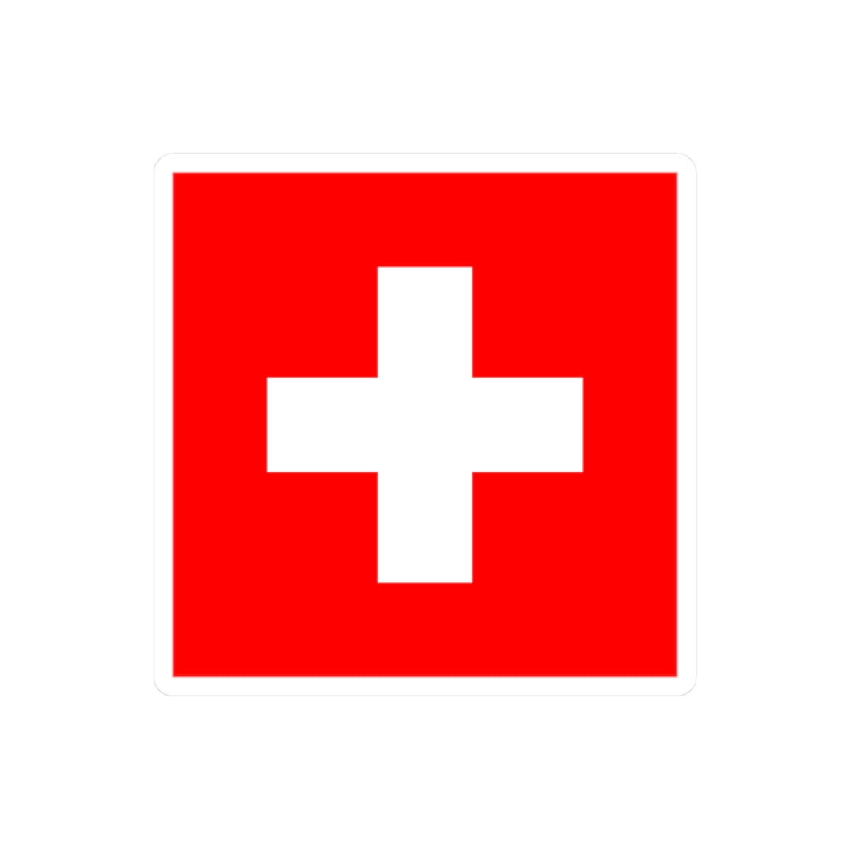 Flag of Switzerland 2-16-2 (Switzerland) STICKER Vinyl Kiss-Cut Decal