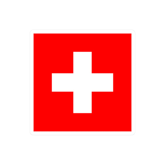 Flag of Switzerland 2-16-2 (Switzerland) STICKER Vinyl Kiss-Cut Decal