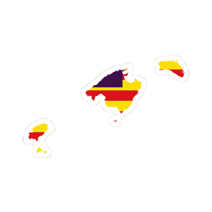 Flag map of the Balearic Islands (Spain) STICKER Vinyl Kiss-Cut Decal
