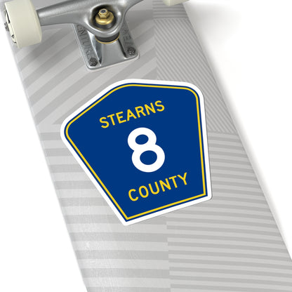 Stearns County Route 8 (Minnesota) (Road Sign) STICKER Vinyl Kiss-Cut Decal