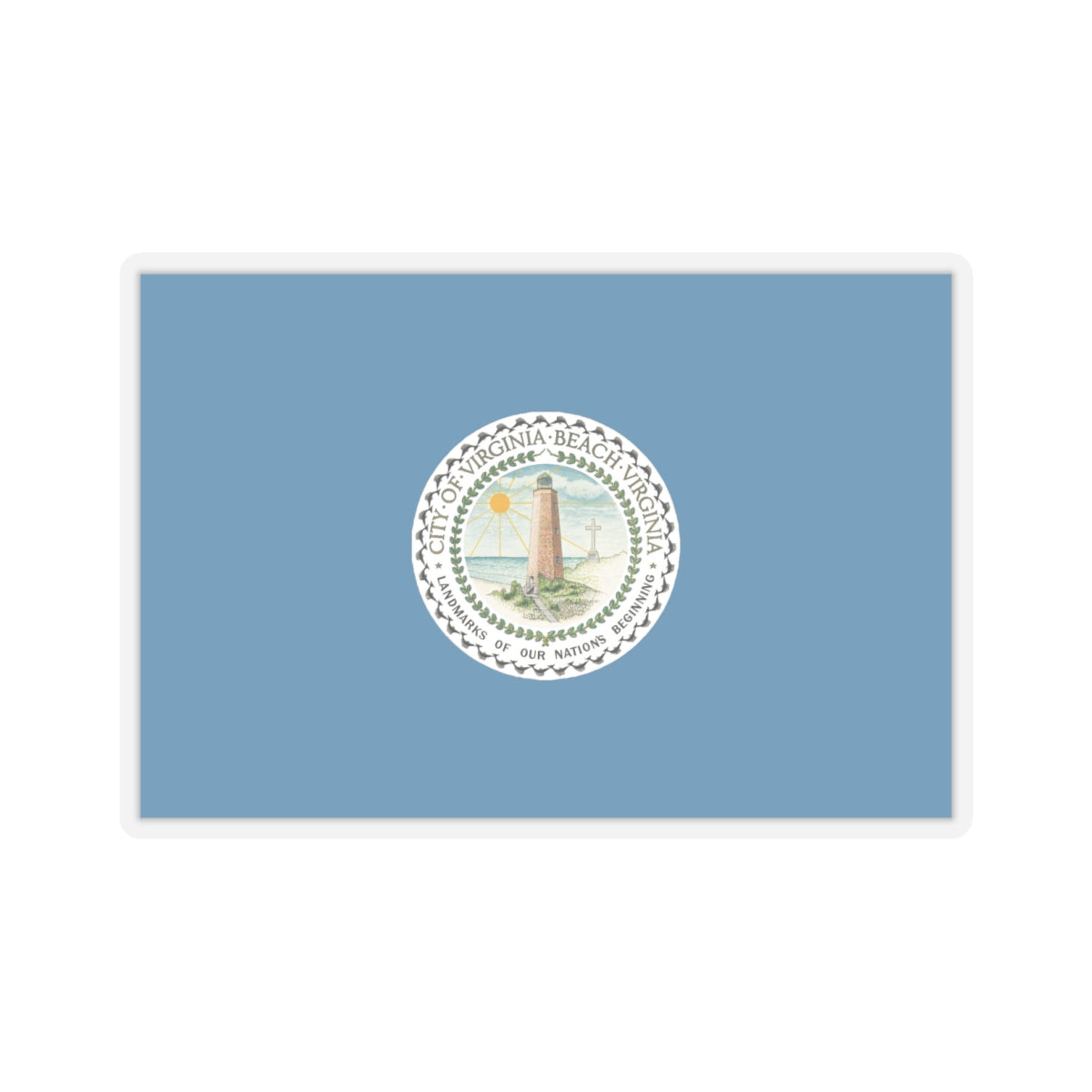 Flag of Virginia Beach, Virginia - STICKER Vinyl Kiss-Cut Decal