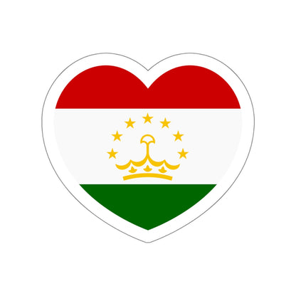 Heart Flag of Tajikistan - STICKER Vinyl Die-Cut Decal