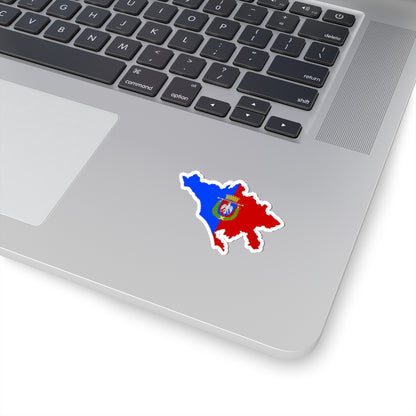 Flag map of the Province of Rome (Italy) STICKER Vinyl Kiss-Cut Decal