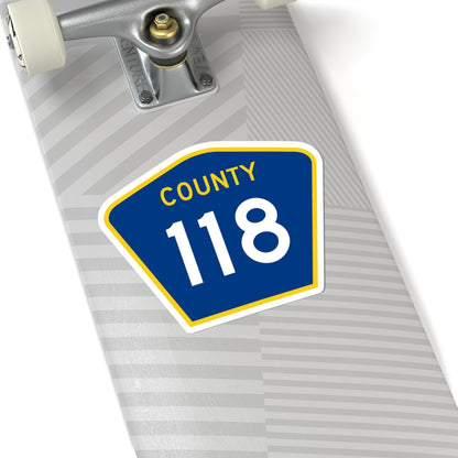 County 118 MN (Minnesota) (Road Sign) STICKER Vinyl Kiss-Cut Decal
