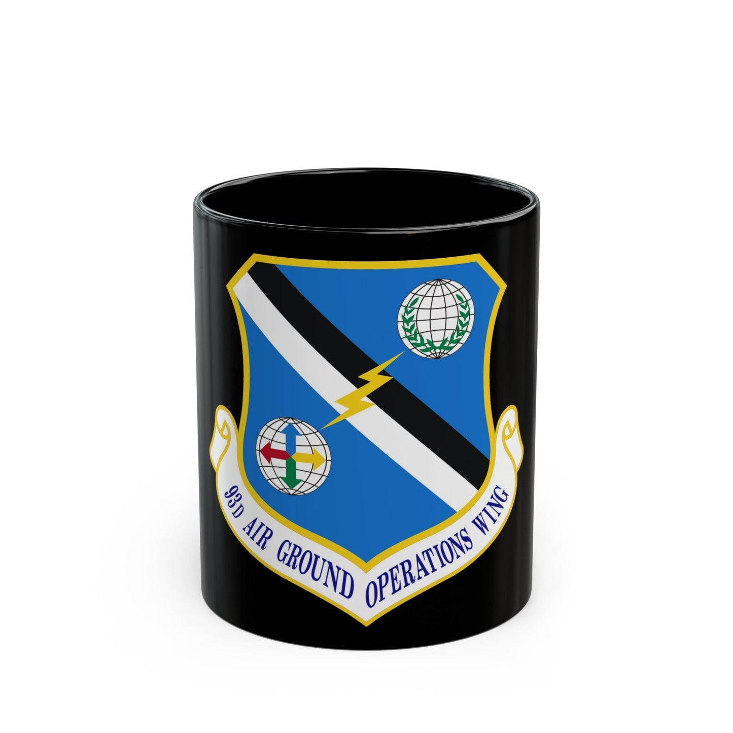 93d Air Ground Operations Wing Emblem (U.S. Air Force) Black Coffee Mug-11oz-The Sticker Space