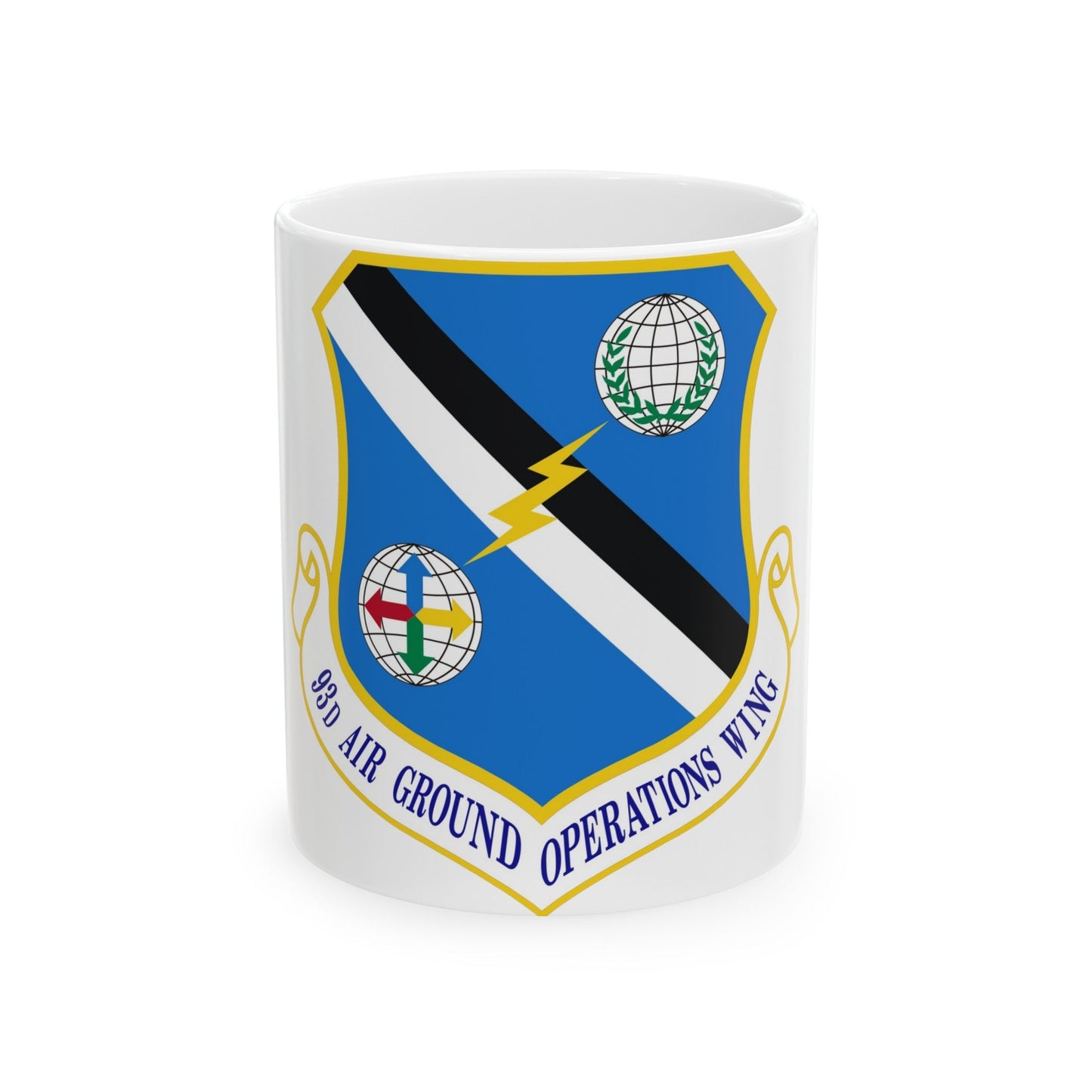 93d Air Ground Operations Wing Emblem (U.S. Air Force) White Coffee Mug-11oz-The Sticker Space