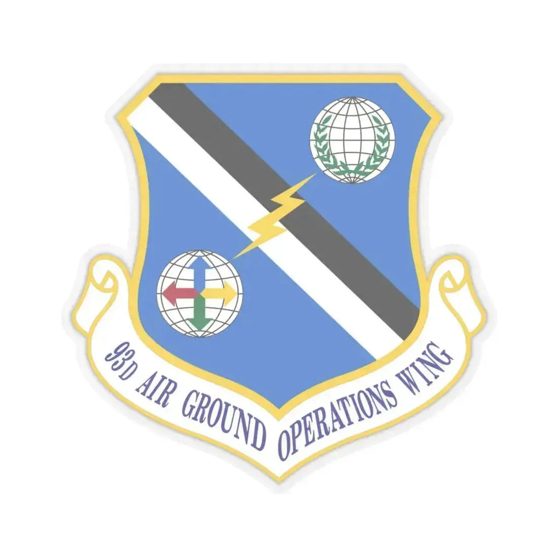 93d Air Ground Operations Wing Emblem (U.S. Air Force) STICKER Vinyl Kiss-Cut Decal 4 Inch Transparent - The Sticker Space