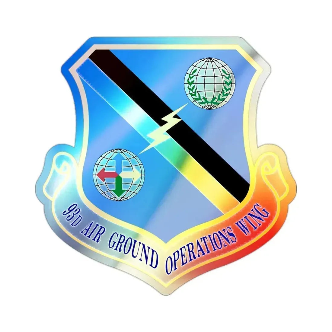 93d Air Ground Operations Wing (U.S. Air Force) Holographic STICKER Die-Cut Vinyl Decal 2 Inch Holographic - The Sticker Space