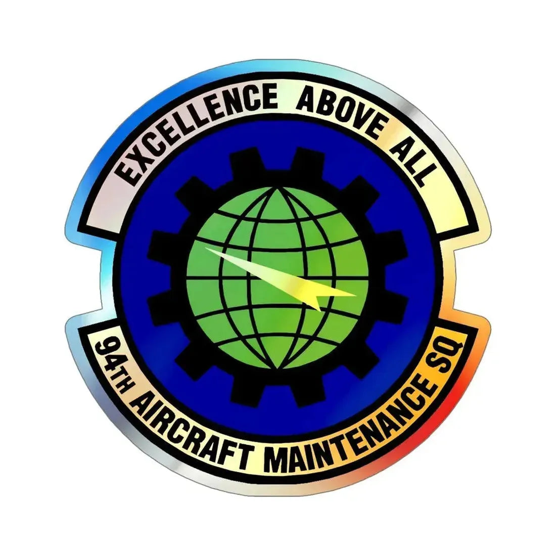 94 Aircraft Maintenance Squadron AFRC (U.S. Air Force) Holographic STICKER Die-Cut Vinyl Decal 5 Inch Holographic - The Sticker Space