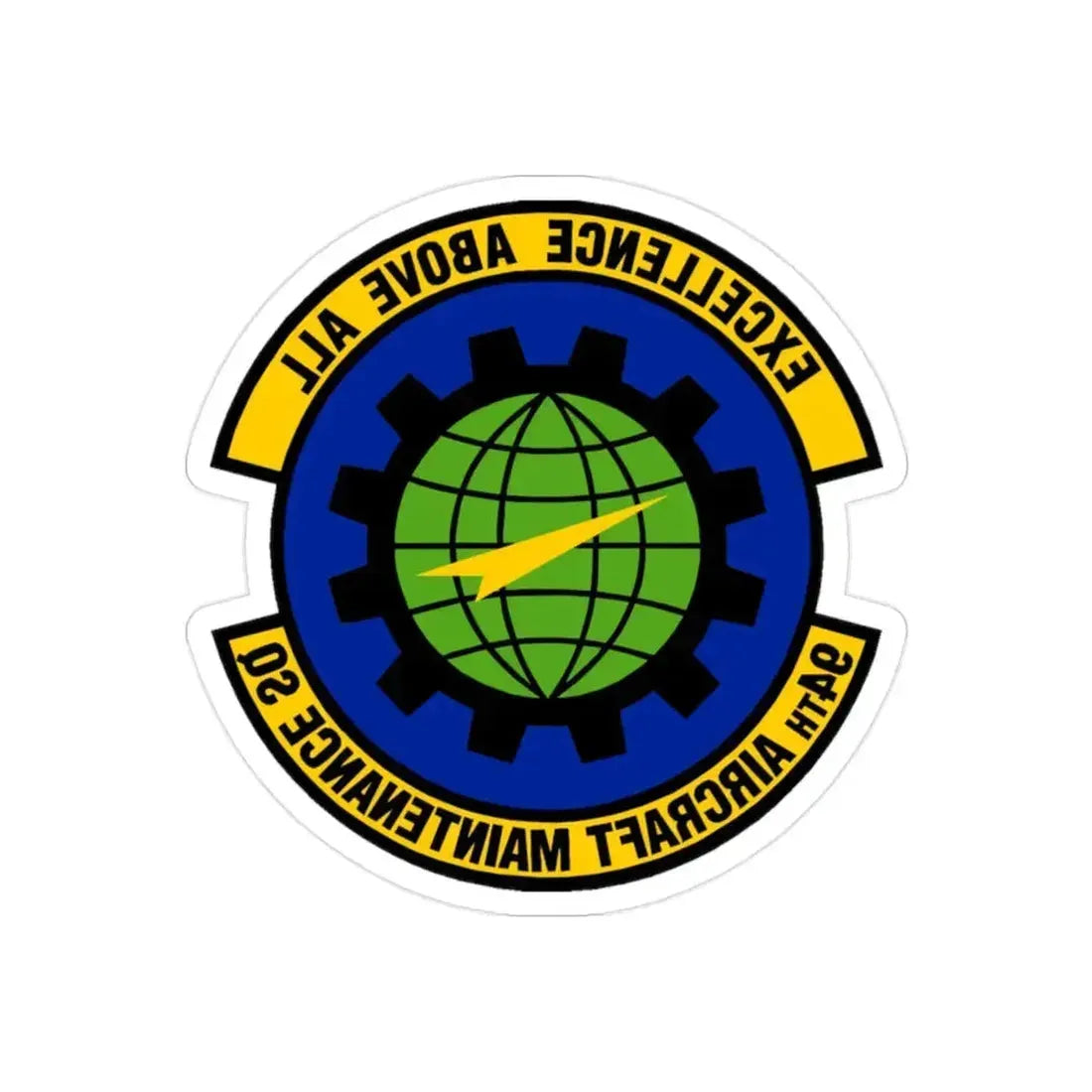 94 Aircraft Maintenance Squadron AFRC (U.S. Air Force) REVERSE PRINT Transparent Die-Cut STICKER 2 Inch Die-Cut Transparent - The Sticker Space