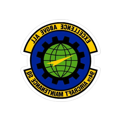 94 Aircraft Maintenance Squadron AFRC (U.S. Air Force) REVERSE PRINT Transparent Die-Cut STICKER 2 Inch Die-Cut Transparent - The Sticker Space