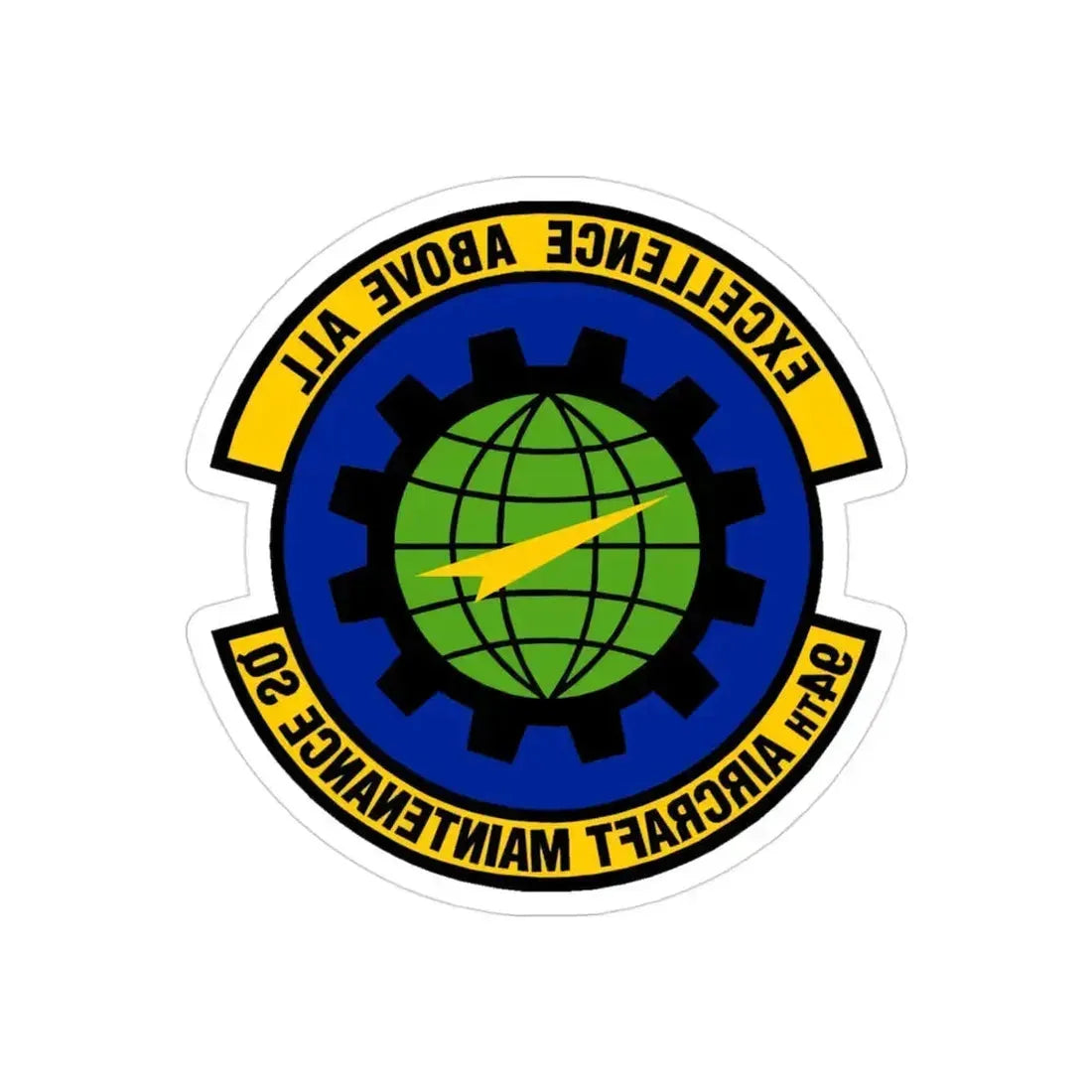94 Aircraft Maintenance Squadron AFRC (U.S. Air Force) REVERSE PRINT Transparent Die-Cut STICKER 3 Inch Die-Cut Transparent - The Sticker Space