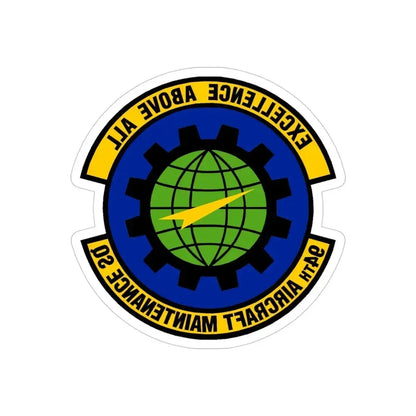 94 Aircraft Maintenance Squadron AFRC (U.S. Air Force) REVERSE PRINT Transparent Die-Cut STICKER 4 Inch Die-Cut Transparent - The Sticker Space