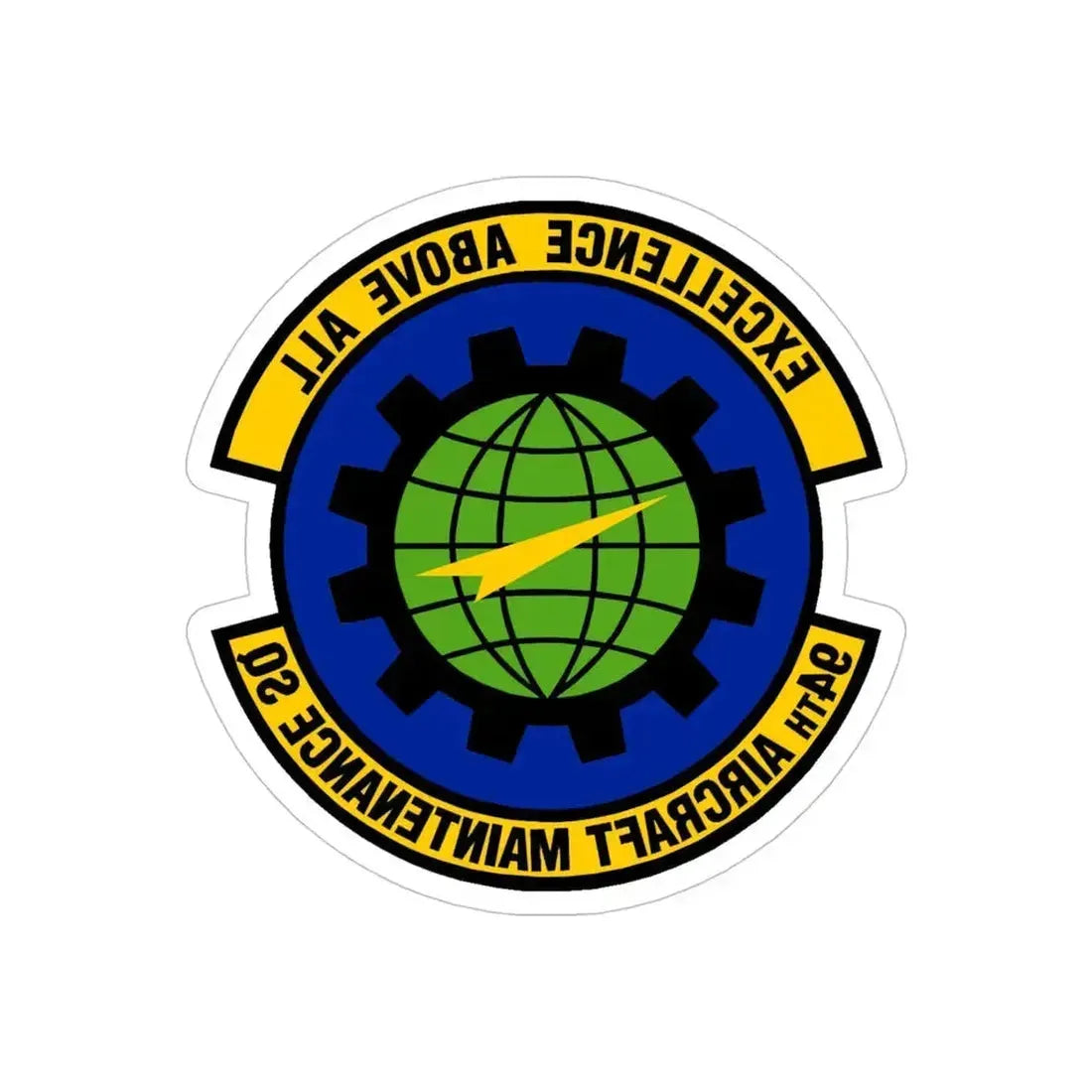 94 Aircraft Maintenance Squadron AFRC (U.S. Air Force) REVERSE PRINT Transparent Die-Cut STICKER 5 Inch Die-Cut Transparent - The Sticker Space