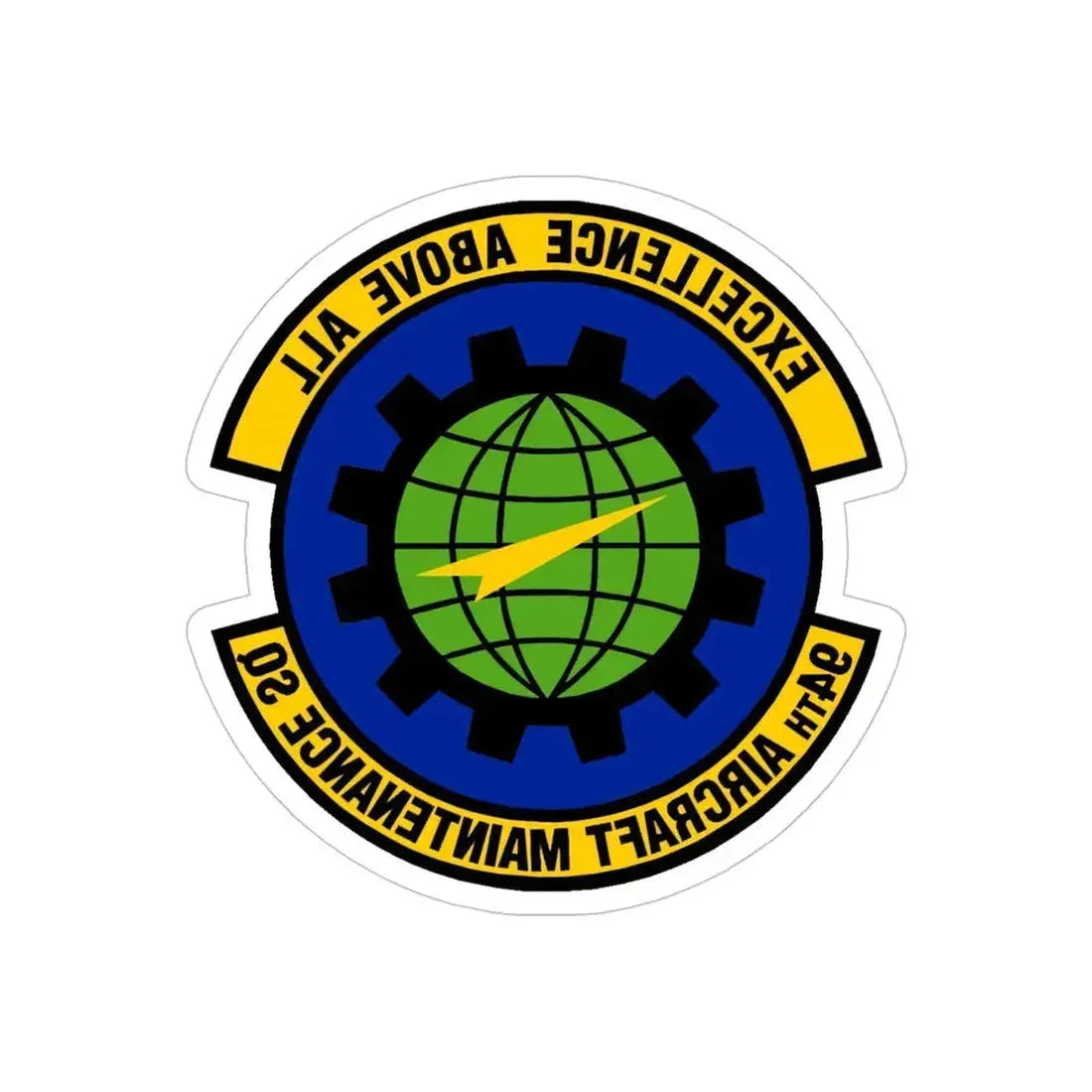 94 Aircraft Maintenance Squadron AFRC (U.S. Air Force) REVERSE PRINT Transparent Die-Cut STICKER 6 Inch Die-Cut Transparent - The Sticker Space