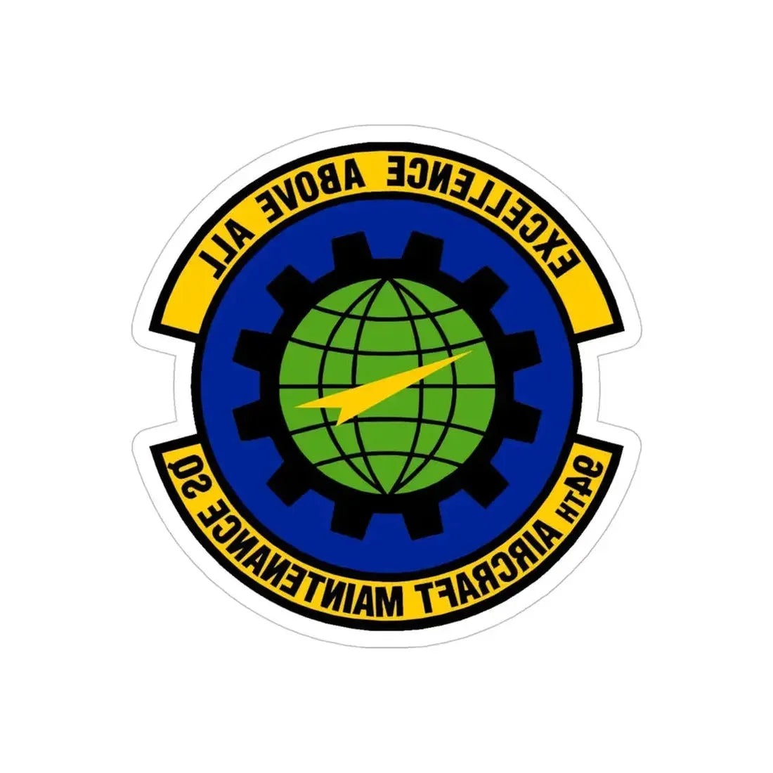 94 Aircraft Maintenance Squadron AFRC (U.S. Air Force) REVERSE PRINT Transparent Die-Cut STICKER - The Sticker Space