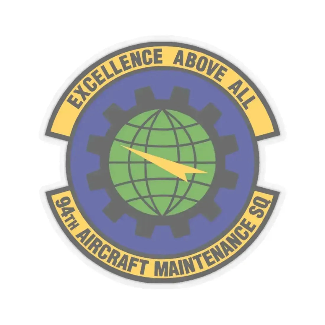 94 Aircraft Maintenance Squadron AFRC (U.S. Air Force) STICKER Vinyl Kiss-Cut Decal 4 Inch Transparent - The Sticker Space