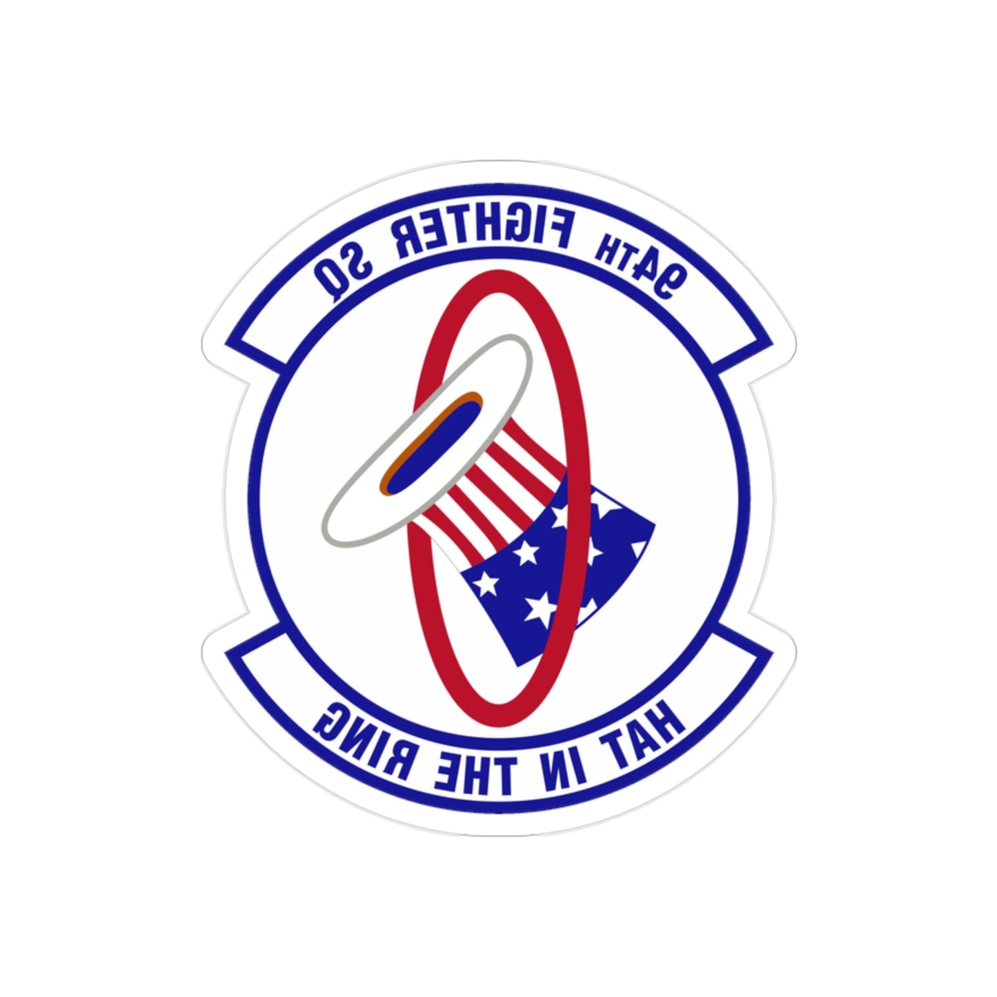 94 Fighter Squadron ACC (U.S. Air Force) REVERSE PRINT Transparent STICKER-2" × 2"-The Sticker Space