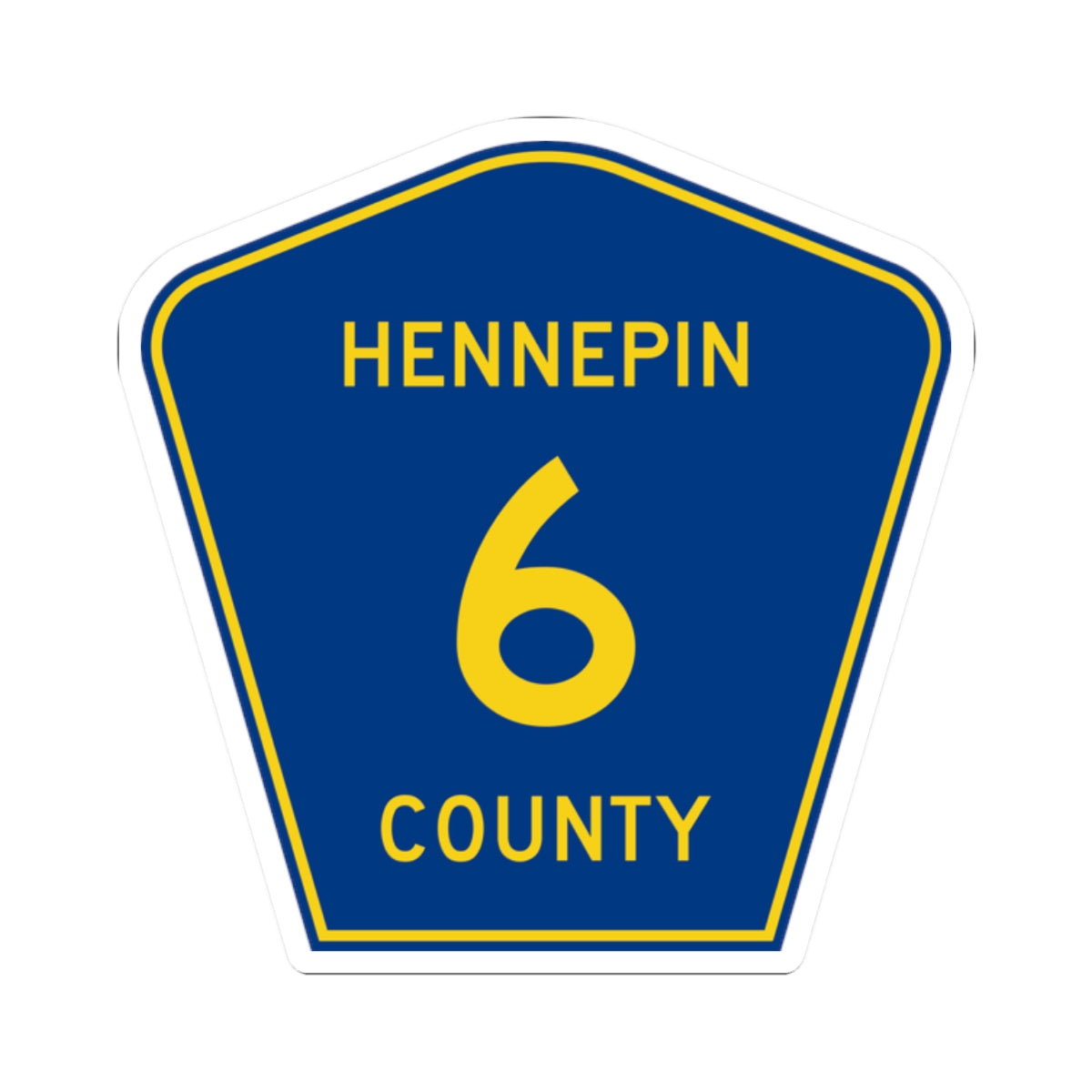 Hennepin County 6 (Minnesota) (Road Sign) STICKER Vinyl Kiss-Cut Decal