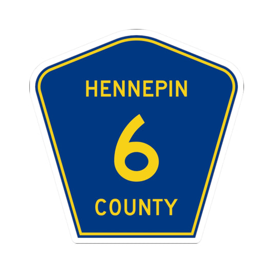 Hennepin County 6 (Minnesota) (Road Sign) STICKER Vinyl Kiss-Cut Decal
