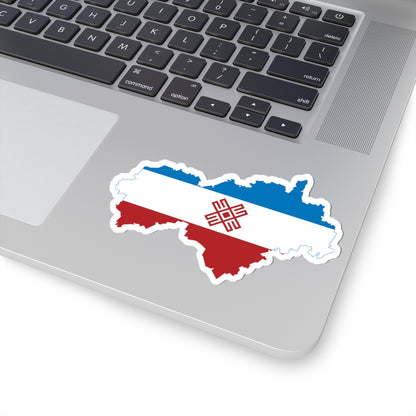 Flag-map of Mari El 2006-2011 (Russia) STICKER Vinyl Kiss-Cut Decal