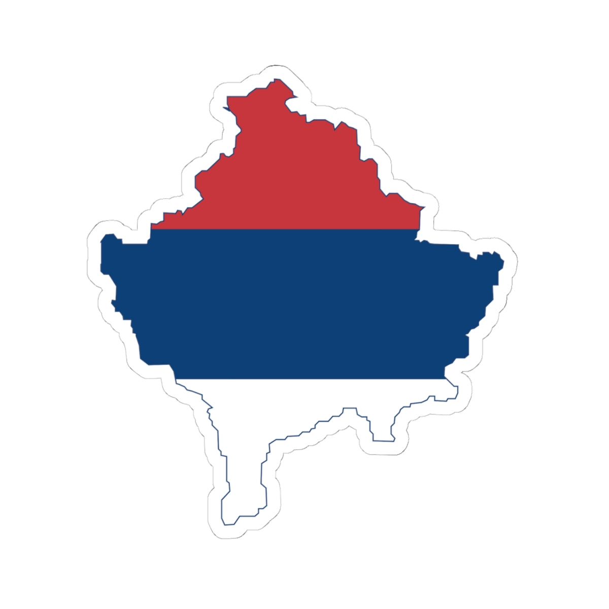 Flag map of Kosovo Serbian flag (Serbia) STICKER Vinyl Kiss-Cut Decal