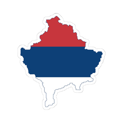 Flag map of Kosovo Serbian flag (Serbia) STICKER Vinyl Kiss-Cut Decal