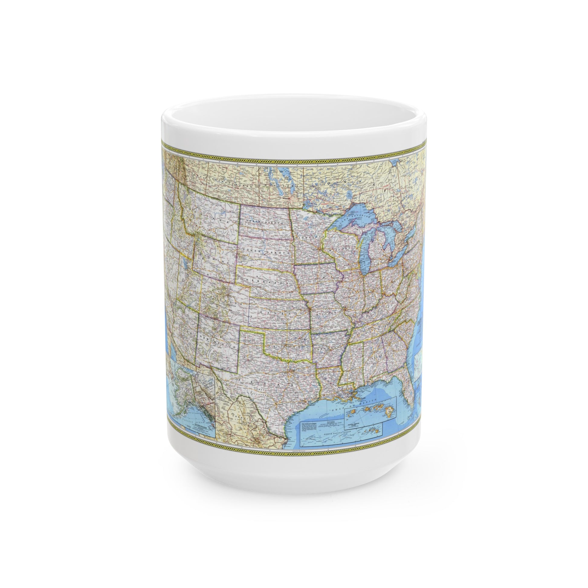 USA - The United States (1987) (Map) White Coffee Mug-15oz-The Sticker Space
