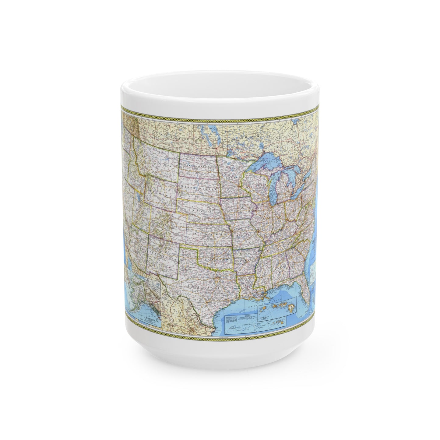 USA - The United States (1987) (Map) White Coffee Mug-15oz-The Sticker Space