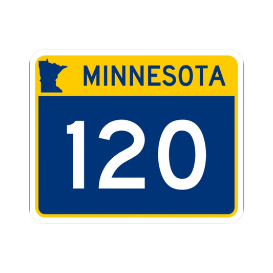 MN-120 wide (Minnesota) (Road Sign) STICKER Vinyl Kiss-Cut Decal