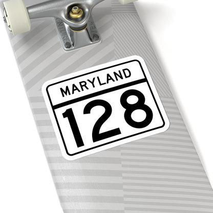 MD Route 128 (Maryland) (Road Sign) STICKER Vinyl Kiss-Cut Decal