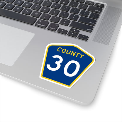 County 30 MN (Minnesota) (Road Sign) STICKER Vinyl Kiss-Cut Decal