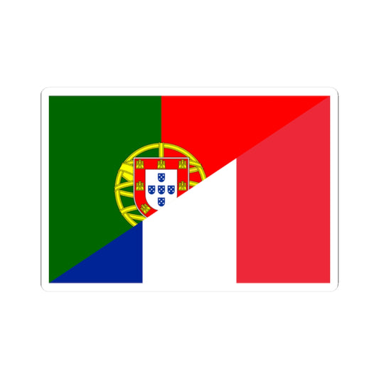 Flag of Portugal and France (France) STICKER Vinyl Kiss-Cut Decal