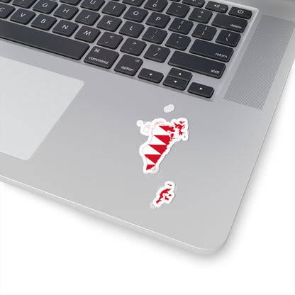 Flag-map of Bahrain2 (Bahrain) STICKER Vinyl Kiss-Cut Decal