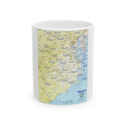 USA - Tidewater and Environs 1 (1988) (Map) White Coffee Mug-11oz-The Sticker Space