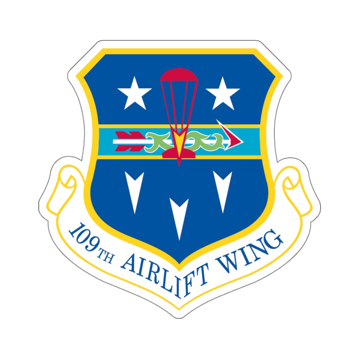 109th Airlift Wing (U.S. Air Force) STICKER Vinyl Kiss-Cut Decal-4 Inch-White-The Sticker Space