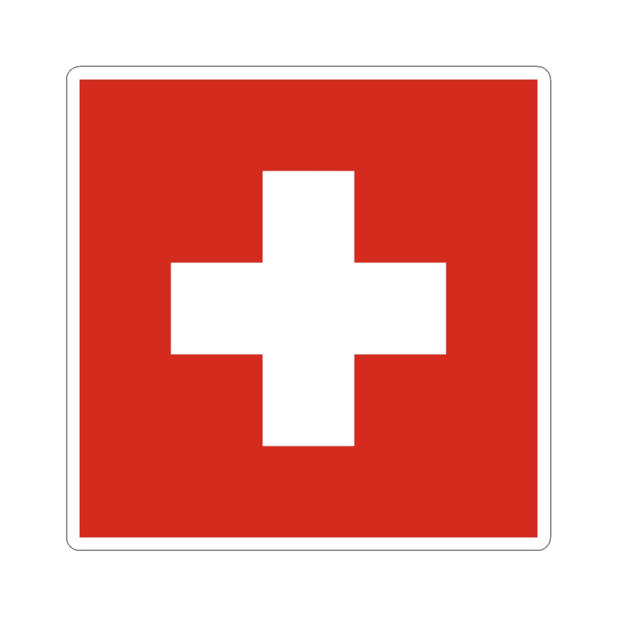 Flag of Switzerland 3-5 (Switzerland) STICKER Vinyl Kiss-Cut Decal