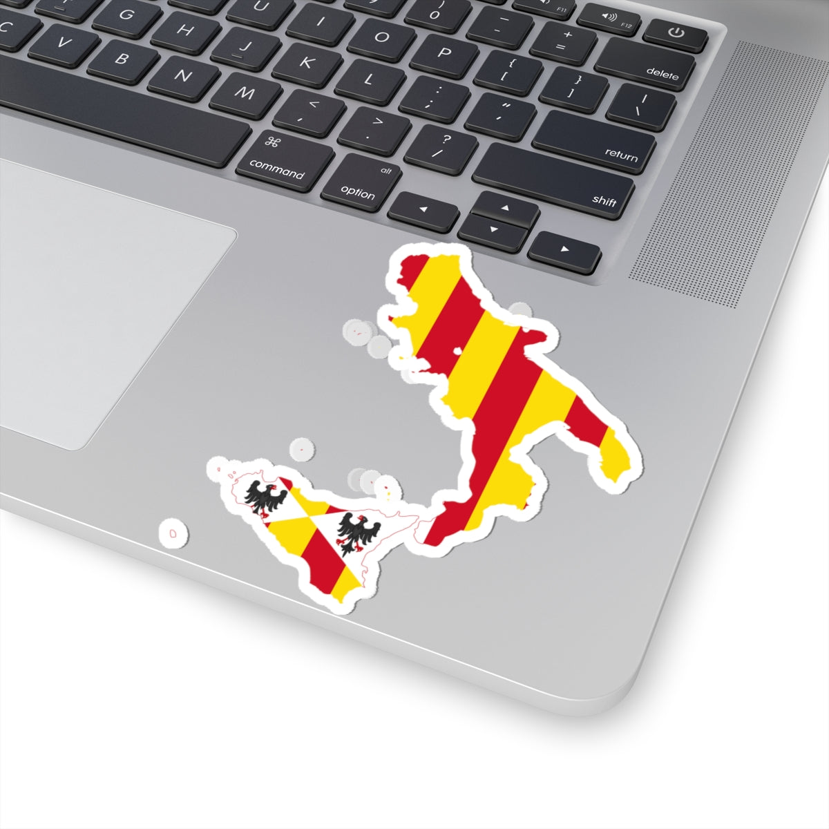Flag map of the Kingdom of Sicily (Italy) STICKER Vinyl Kiss-Cut Decal