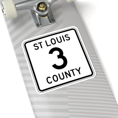 St Louis County Route 3 MN (Minnesota) (Road Sign) STICKER Vinyl Kiss-Cut Decal