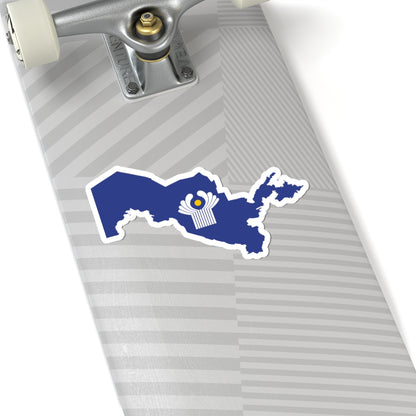 Flag-map of Uzbekistan CIS (Uzbekistan) STICKER Vinyl Kiss-Cut Decal