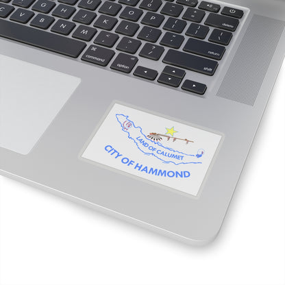 Flag of Hammond, IN - STICKER Vinyl Kiss-Cut Decal