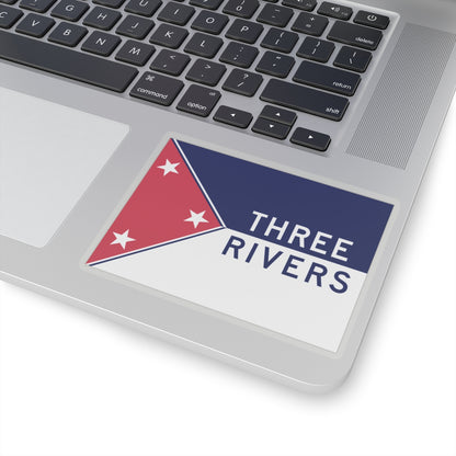 Flag of Three Rivers, Michigan - STICKER Vinyl Kiss-Cut Decal