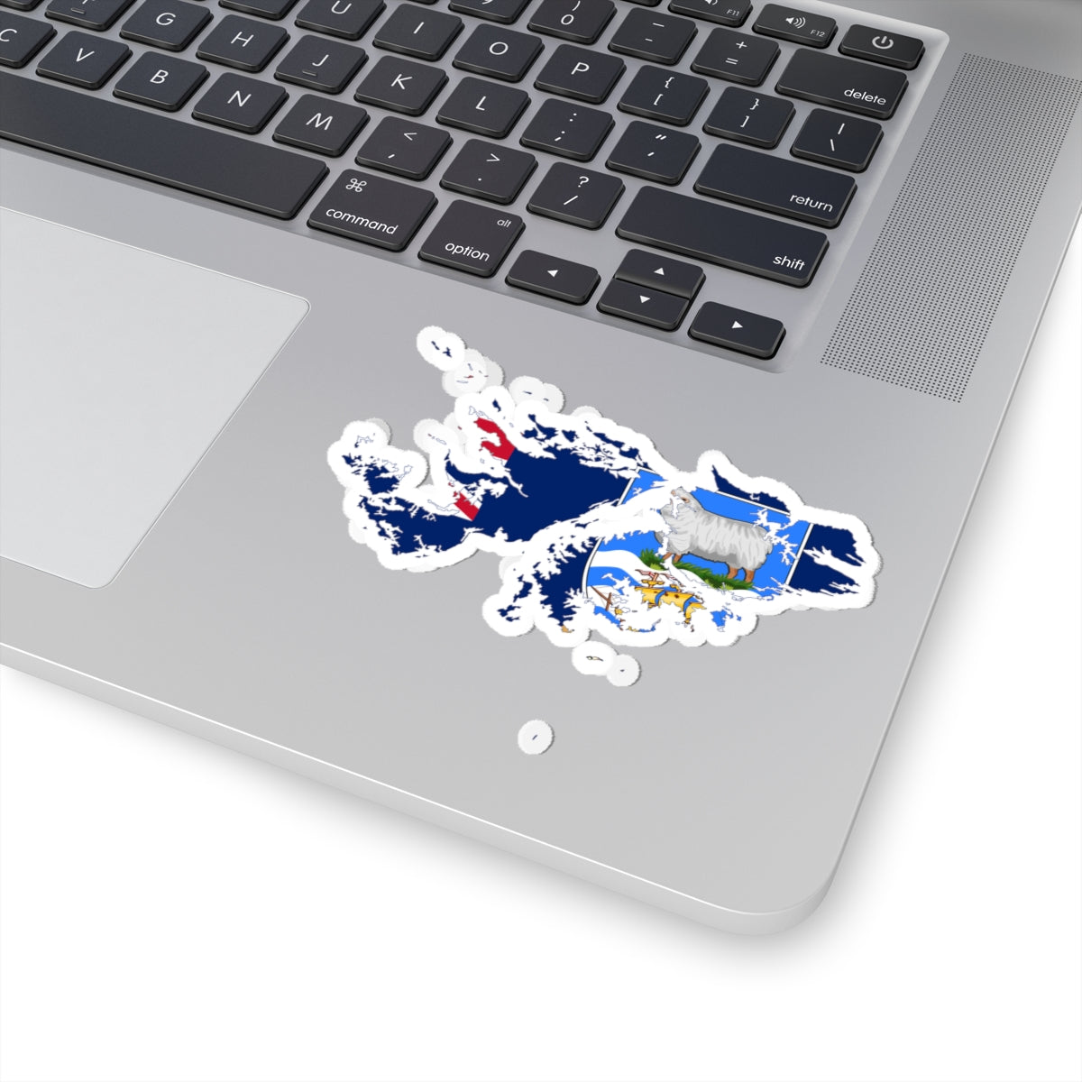 Flag-map of the Falkland Islands (United Kingdom) STICKER Vinyl Kiss-Cut Decal
