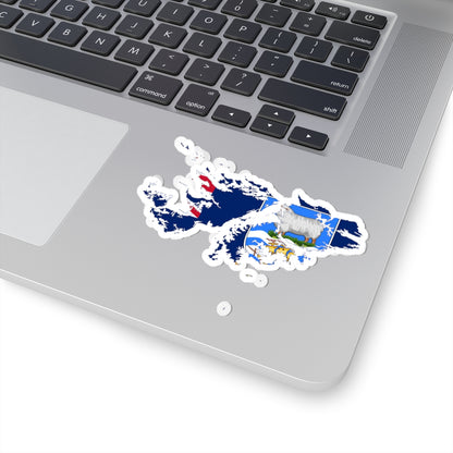 Flag-map of the Falkland Islands (United Kingdom) STICKER Vinyl Kiss-Cut Decal
