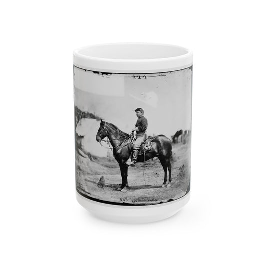 Falmouth, Va. Capt. Charles H. Howard, Aide To Gen. Oliver O. Howard, On Horseback At Army Of The Potomac Headquarters (U.S. Civil War) White Coffee Mug