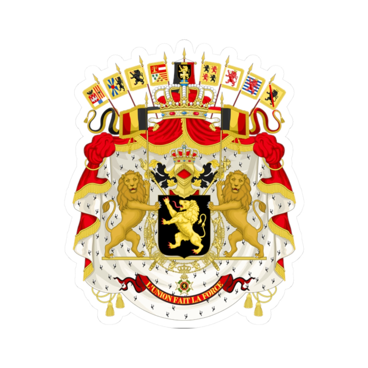 Great coat of arms of Belgium - STICKER Vinyl Kiss-Cut Decal