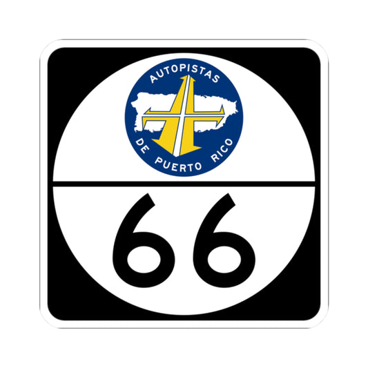 PR old toll road 66 (Puerto Rico) (Road Sign) STICKER Vinyl Kiss-Cut Decal