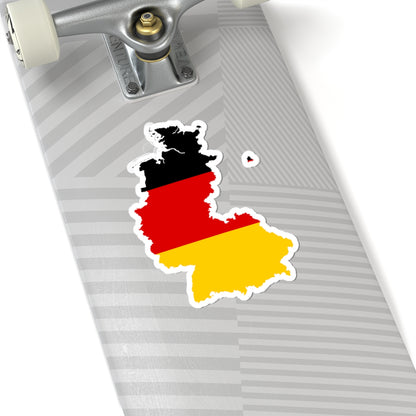 Flag-map of West Germany 1949-1990 (Germany) STICKER Vinyl Kiss-Cut Decal