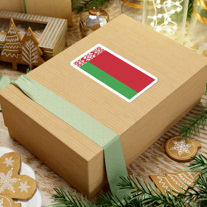 Belarus flag on law (Belarus) STICKER Vinyl Kiss-Cut Decal